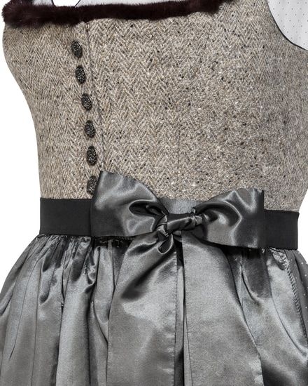 Lodenfrey dirndl with wool tweed bodice, cotton skirt and silk apron